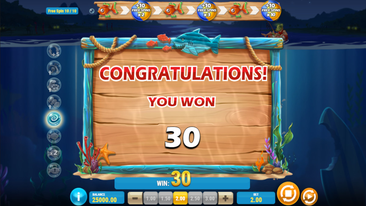 30 euros won from 10 free spins boat bonanza down under